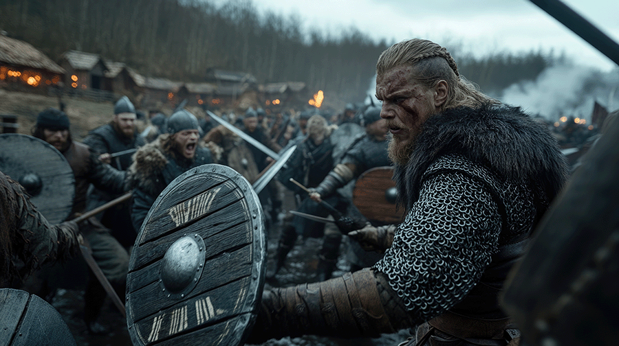 Magnus, conducting a mock skirmish