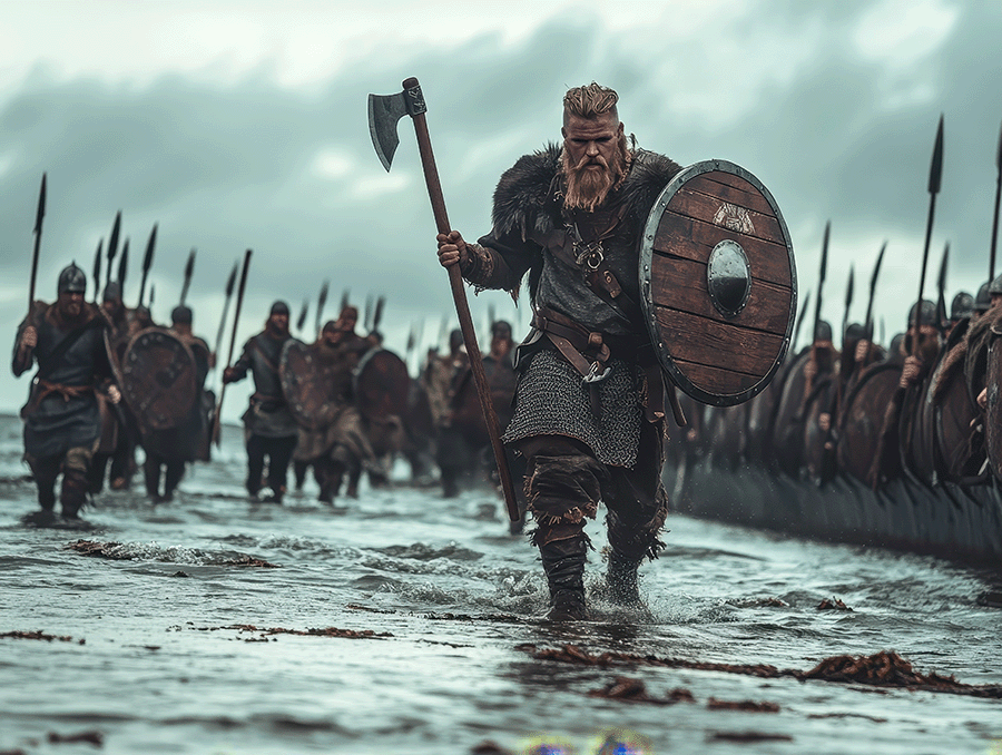 Magnus, en una escaramuza simulada en la playa